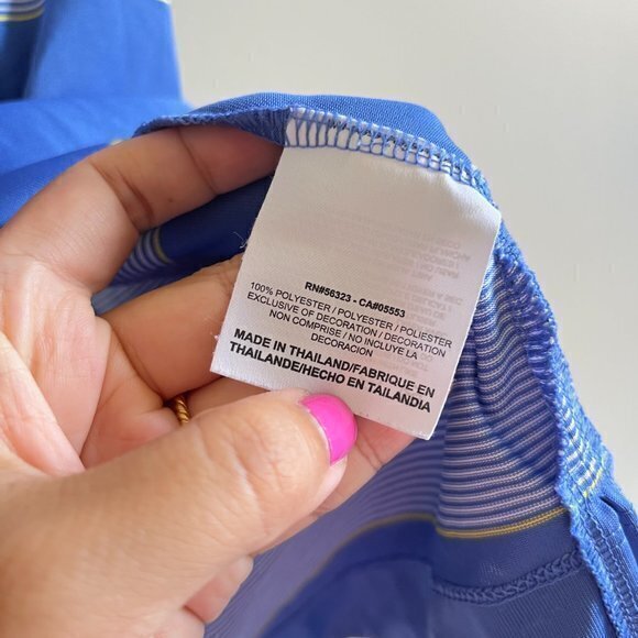 Nike Golf Ultra Stripe Performance Stretch Dri Fit Polo Top‎ Blue Mens Size XL - Picture 3 of 5